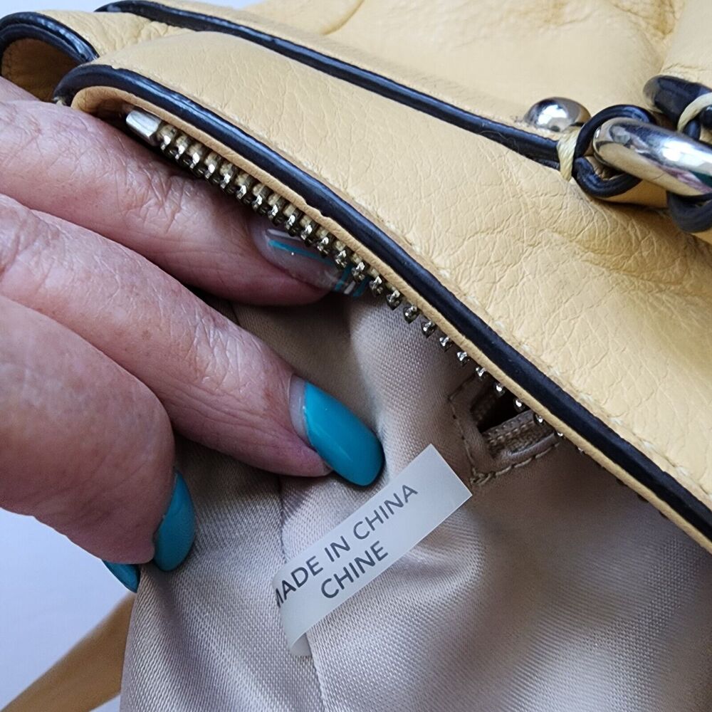 Coach Madison Kara Handbag Canary Yellow Pebbled  Leather  M1220-22262 - Picture 5 of 16